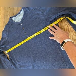 Eddie Bauer Mens Long Sleeve Henley, Size Large, Navy